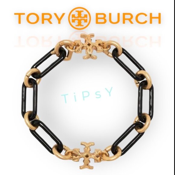 Tory Burch Jewelry - Beautiful Tory Burch Roxanne Gold & Black Enamel Bracelet